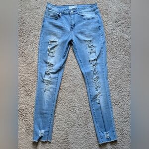 Junior Jean  Light Blue Wash Distressed  Size 11/12